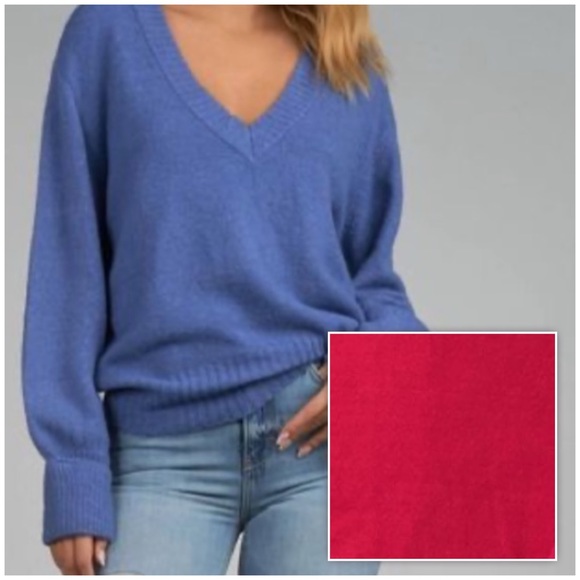 Elan Classic V-Neck Long‎ Sleeve Sweater Pink Medium - Picture 1 of 6